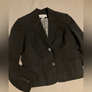 Jones New York Charcoal Gray Pinstripe Suit, 8P